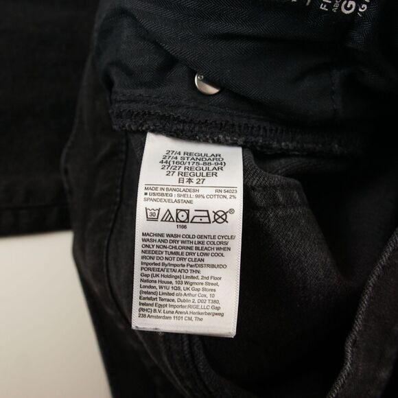 Gap Mid Rise Vintage Slim Raw Hem Black Rinse Jeans Womens Sz 27 - Picture 7 of 7